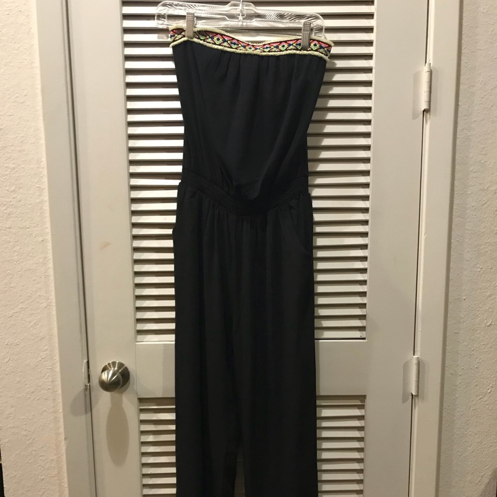 Black embroidered jumpsuit